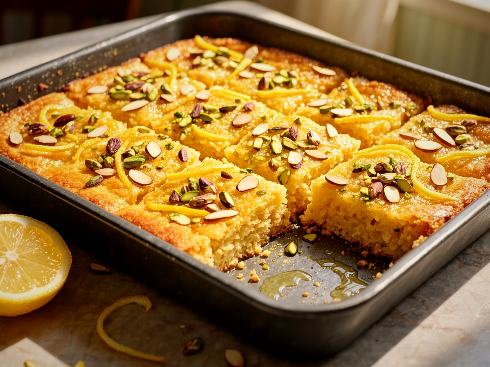 Semolina Greek Lemon Cake